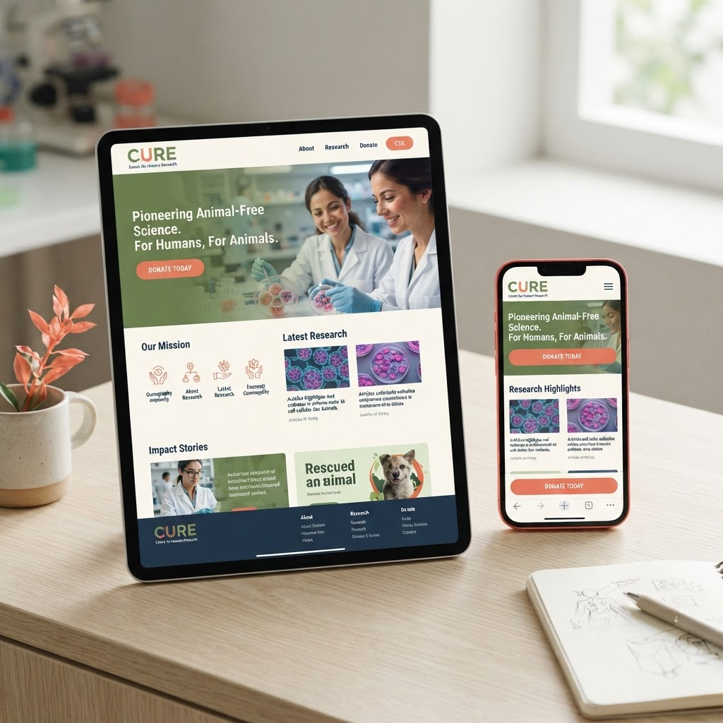 Animal Free Research UK charity website